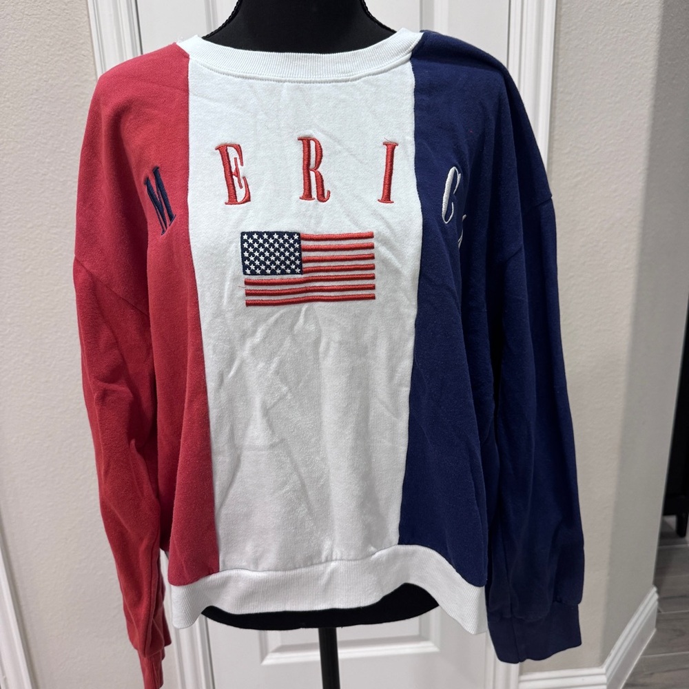 Patriotic Colorblock Sweatshirt